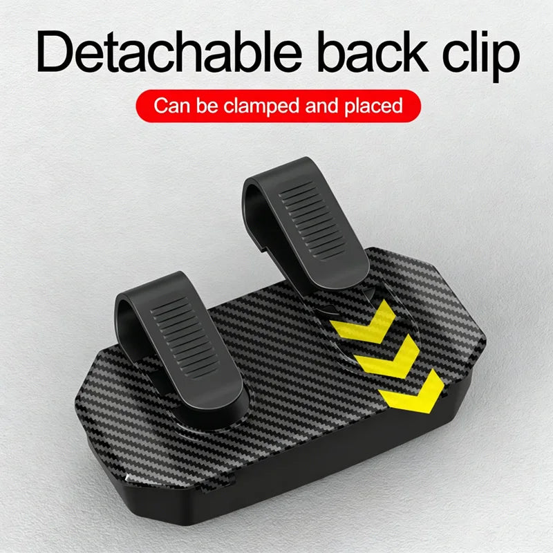 Universal Carbon Fiber Press Car Sunglasses Holder, Sun Visor Anti-Scratch Eyeglasses Storage Box, Car Interior Upgrade Part