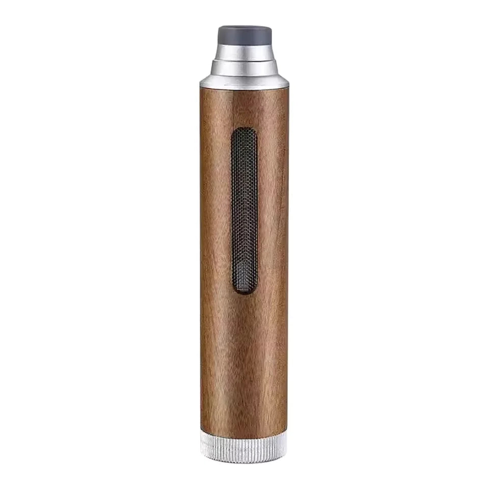 1PC Portable Wood Car Ashtray Handheld Walnut Mini Ashtray No-Soot Ash Tray For Outdoor Indoor Car Smoking Man Fathers Gift