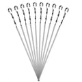 10Pcs Thickened Twisted Flat Stainless Steel BBQ Skewers Outdoor Camping Reusable Meat Stringing Grill Sticks Barbecue Tools