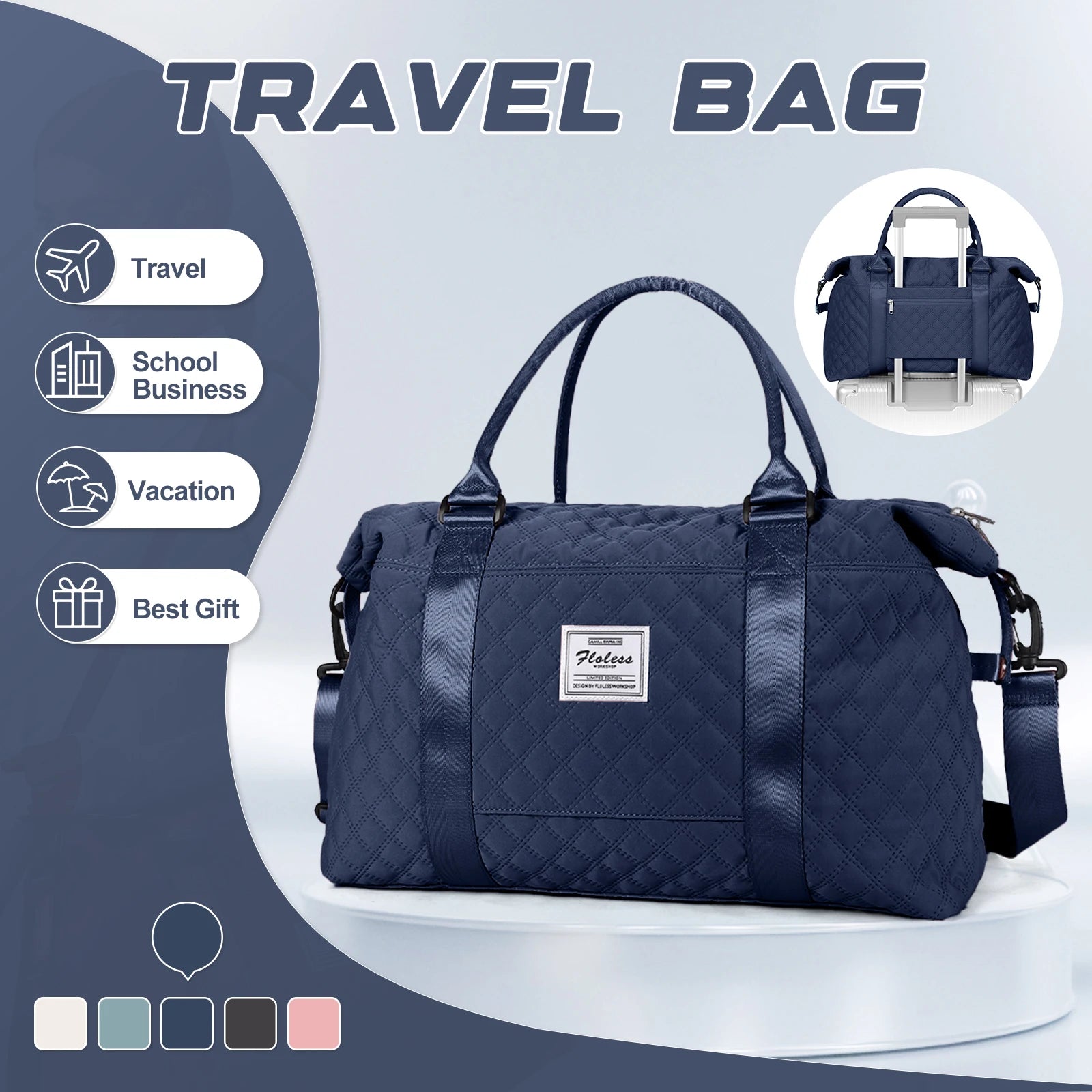 Travel Duffle Bag, Waterproof Weekender Carry On Travel Bags, Sport Gym Bag, Hospital Bags for Labor and Delivery, Overnight Bag