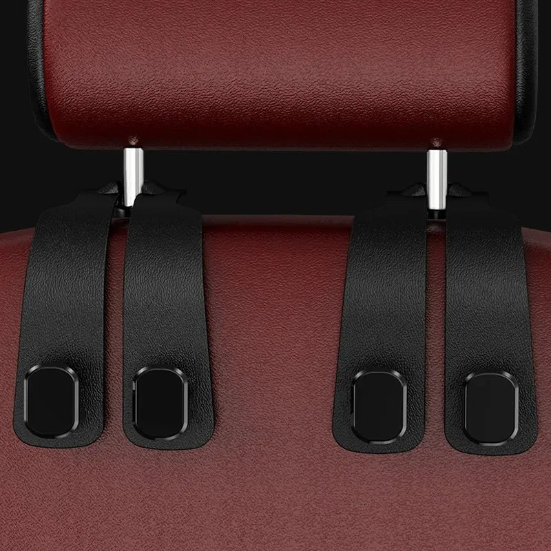Fit for Headrest Hook Seatback Storage Rack Backpack Holder Multi-Functional Suede Double-Ended Hook - Universal