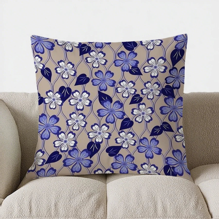 Green Paisley & Floral Double-sided Printed pillow cover Short plush Suitable living rooms bedrooms sofas throw cushion cover