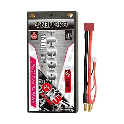 GAONENG GNB 4600/6000/6300mAh 2S 7.6V 140C 280C HV Hardcase SHORTY GNB LiHV Battery With 5.0mm Bullet XT60/T For 1/10 RC Car