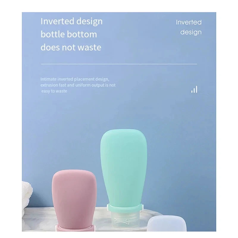 1/2/3pcs 90Ml Travel Silicone Refill Bottle, Shower Gel, Shampoo Refill Bottle, Squeeze Refill Empty Bottle