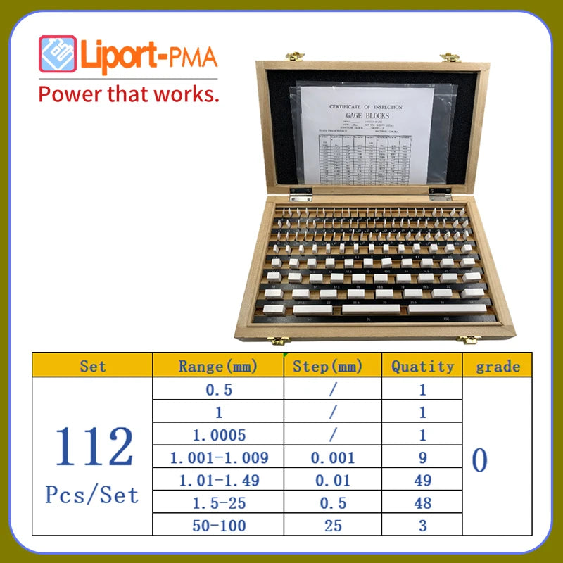 32-122pcs/set,Ceramic Rectangular Gauge Block Set,Grade 0 ,Customized Gauge,Tools for Micrometer and Caliper Inspection
