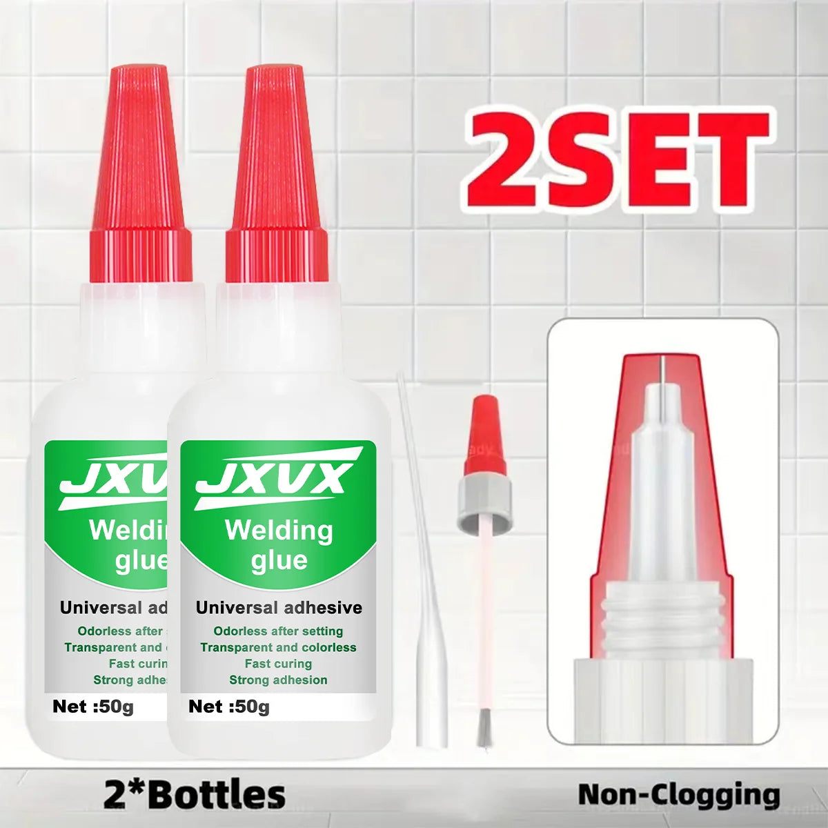 JXVX 50g Super Welding High Strength Oily Glue All-Purpose Liquid Glue extra strong Glue Tool 20g - Fast Drying Clear CA Glue.