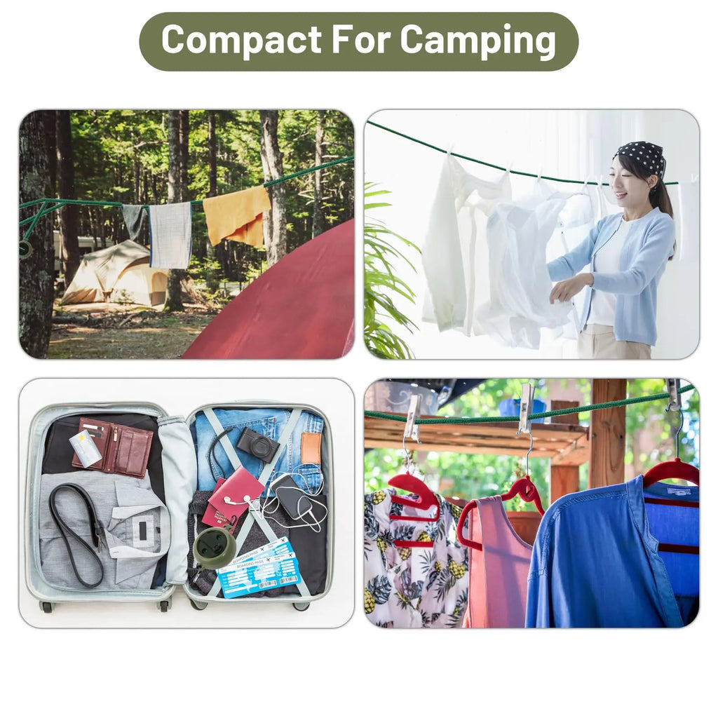 Multifunctional Portable Clothesline, Adjustable Retractable Clothes Line for Outdoor Camping Travel Home Use
