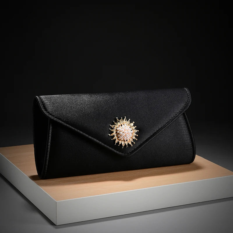 Retro High-End Rhinestone Chain Fold Design Handbag Cool Style Evening Bag for Party Wedding Dress Wholesale