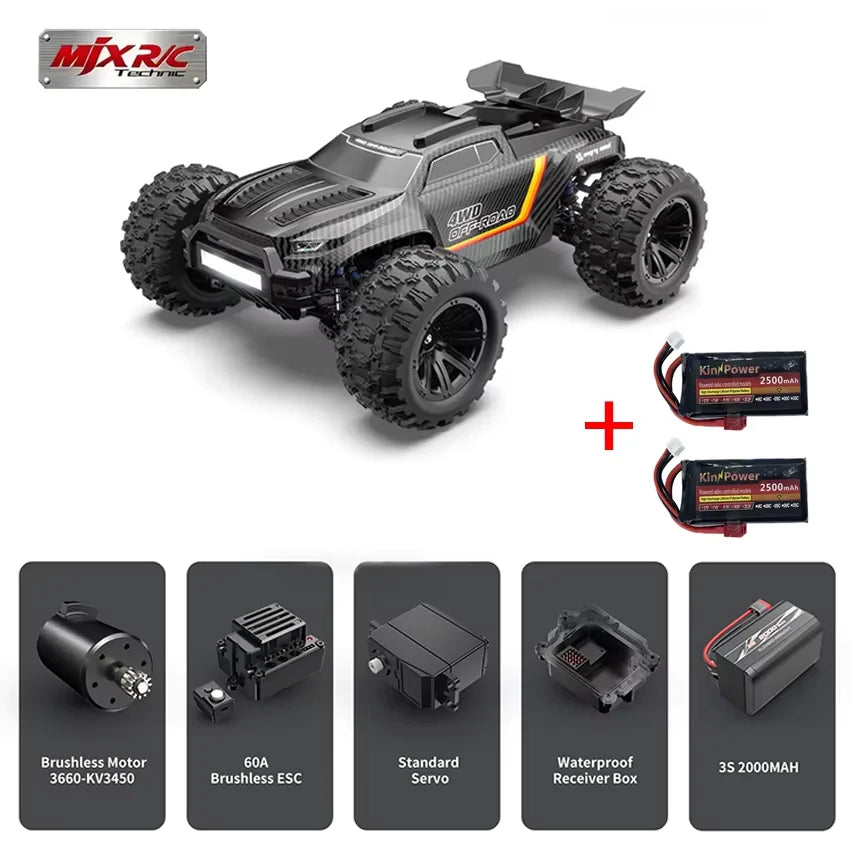 MJX Hyper Go 12212 1/12 4WD Brushless RC Monster Truck RTR 58KM/H High Speed Off-road Drift RC Vehicle Toys Gift For Adults Kids