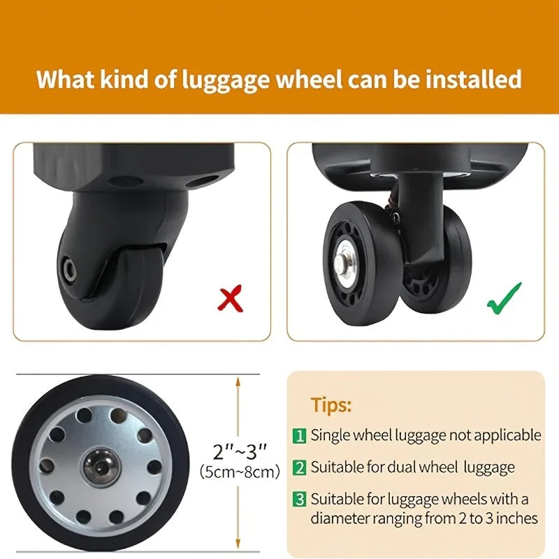 8pcs/set Silicone Luggage Wheel Protective Covers, Scratch Protection Covers for Universal Wheels.Essential Travel Accessorie.