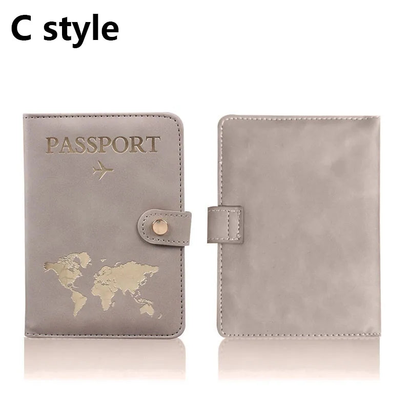 Leather Passport Holder Covers Case for Travel Essentials Credit Card Wallet Passport Book for Women/Men Buckle Passport Cover