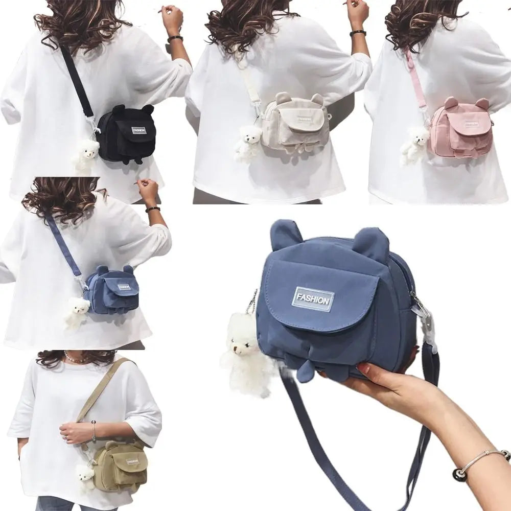 Female Cute Pouch Crossbody Bags Wallet Shoulder Bag Messenger Kitty Bag Canvas Bags Student Bags