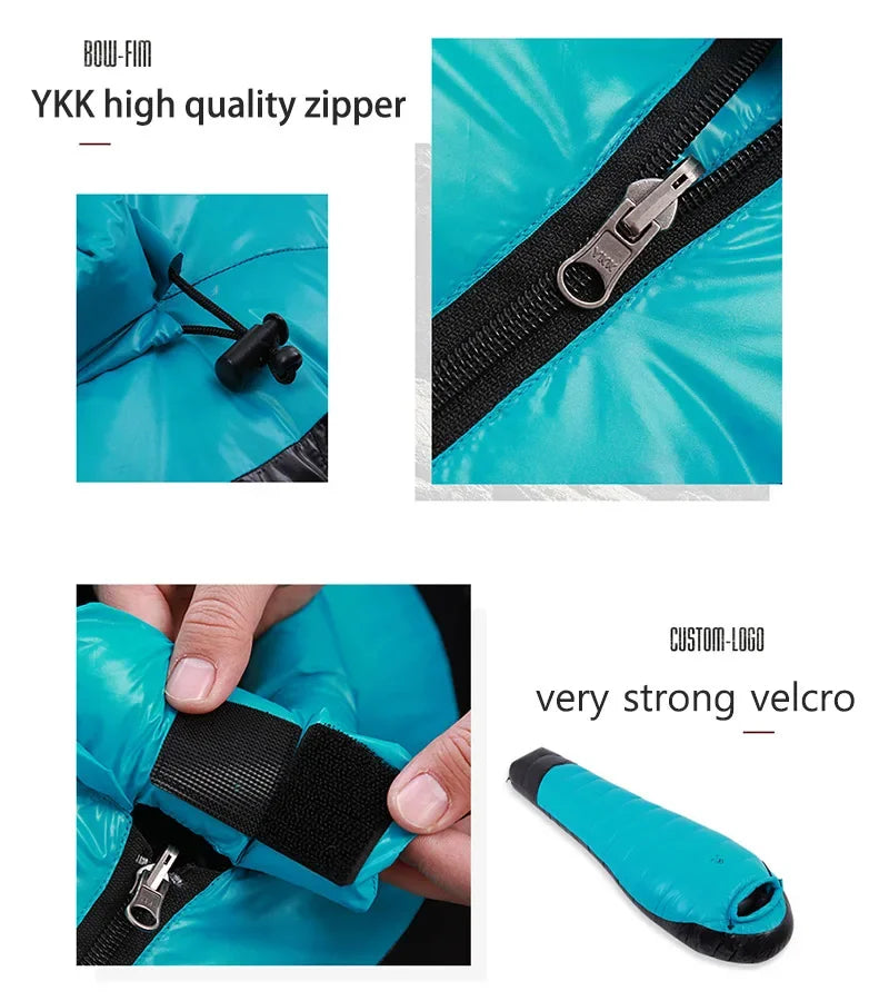 Camping Sleeping Bags 800FP Lightweight Goose Down Sleeping Bag Winter Sleeping Bag Ultralight Hiking Portable Sleeping Bag