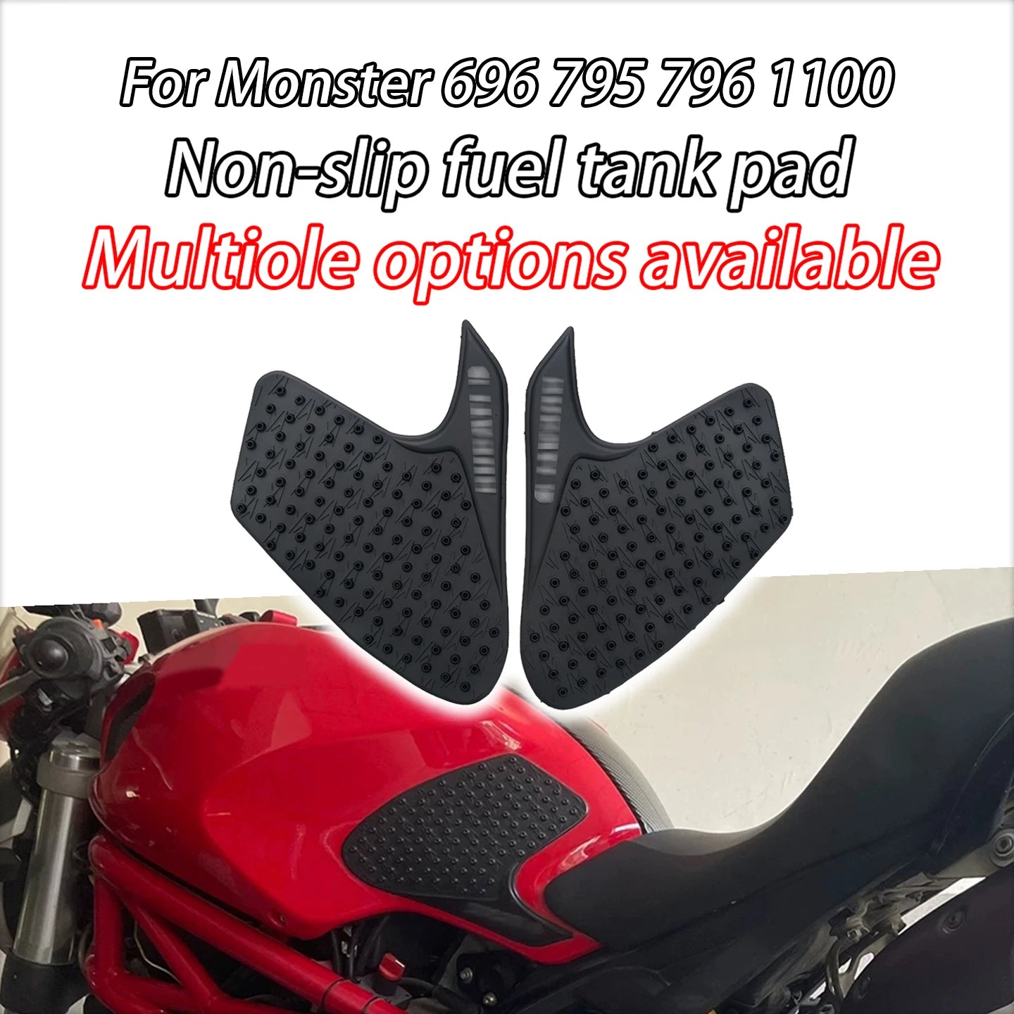For Ducati MONSTER 696 795 796 1100 1100S 696Motorcycle Anti-slip Sticker Tank Pad Knee Grip Traction Side Decal 3M Side Sticker