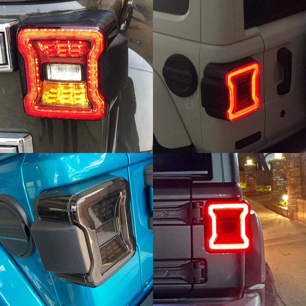 2x For Jeep Wrangler JK 2007-2017 LED Tail Lights Reverse Brake Running Lamp Rear DRL