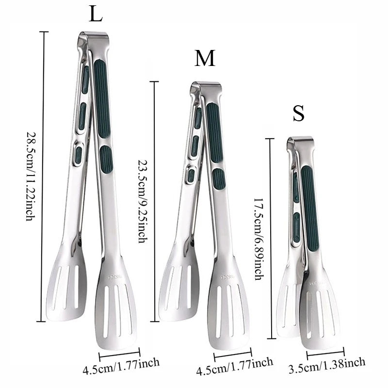 304 Stainless Steel Food Tongs-Multipurpose Grilling Barbecue Kitchen Utility Tongs for Cooking,Serving Searing Meat,Vegetables