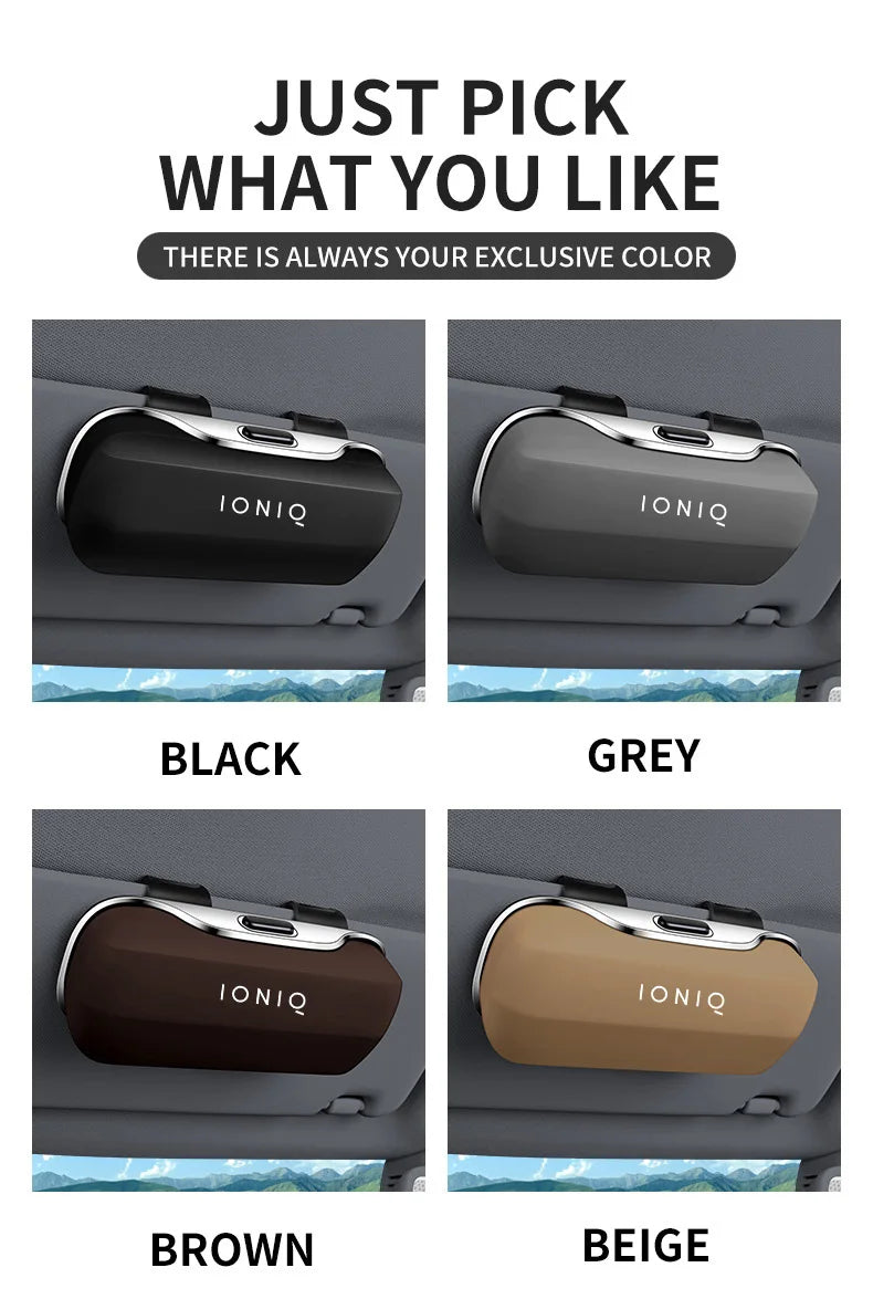 For IONIQ 5 N IONIQ 6 IONIQ 9 7 Electric N key case hybrid Accessories Car Visor Sunglasses Glasses Case Glasses Holder Clip Box