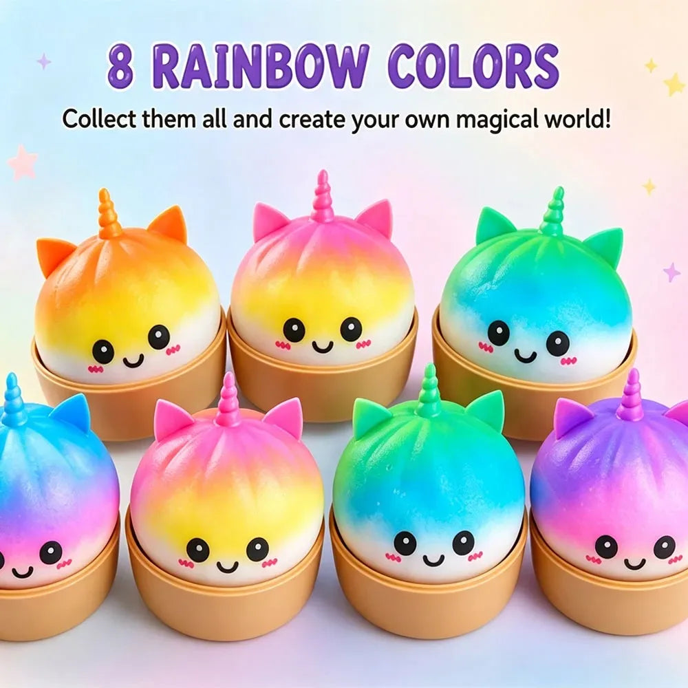 Kawaii Purple Unicorn Dumpling Squishy Giant Bao Bun Squeeze Fidget Anti Stress Anxiety Relief Office Desk Decor Gift Idea
