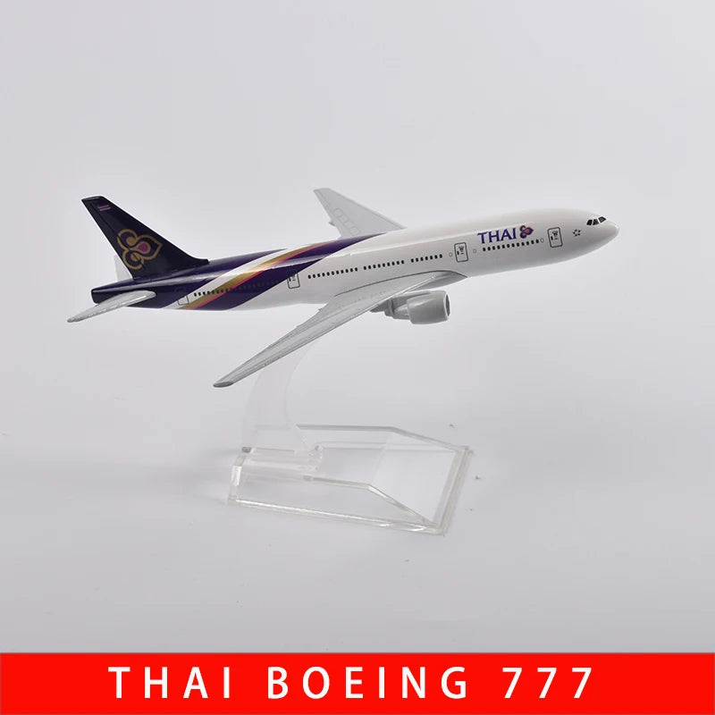 JASON TUTU 16cm Thai Boeing 777 Airplane Model Airplane Diecast Metal 1/400 Scale Planes