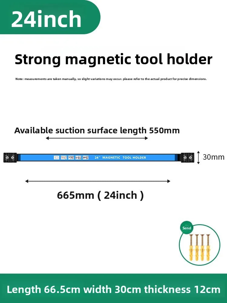 8/12/18/24 inch Magnetic Tool Holder Heavy Duty Tool Bar,Space Saving Metal Organizer Rack Tool for Workshop Garage Home