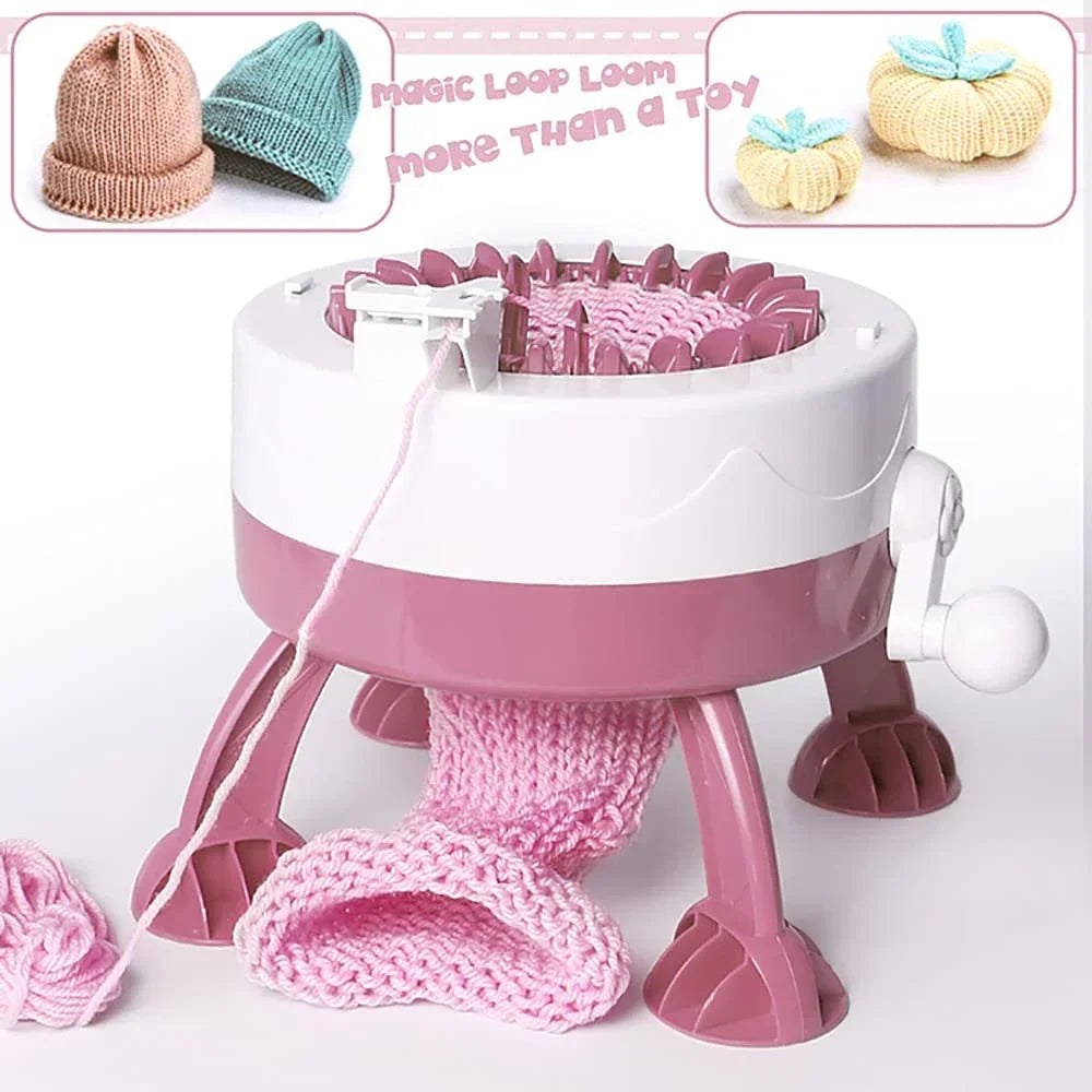 Automatic Knitting Machine, 22 Stitches Smart Knitting Board Rotary Double Crochet Knitting Machine Kit for Adults or Beginners