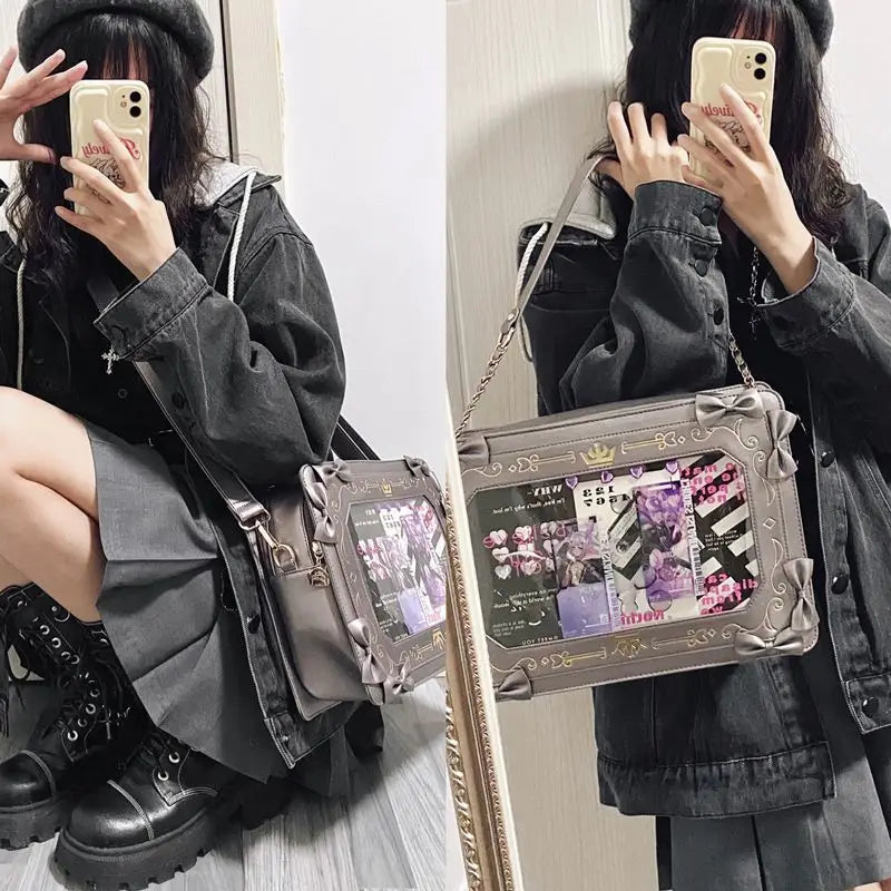 Inner Lolita Itabag Female women Shouder Crossbody Bags DIY ita bag Cute Japanese hot girls PU Handbag