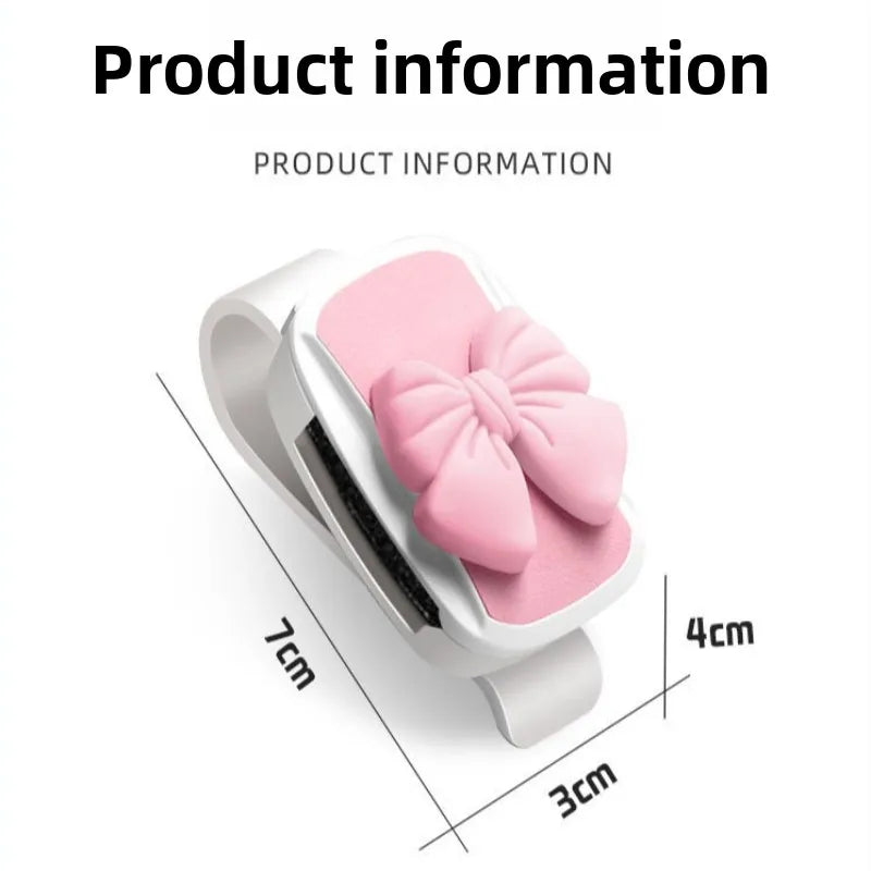 Car Glasses Clip Cute Bowknot Design Multifunctional Storage Holder For Sunglasses And Cards Mount On Car Sun Visor
