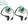 2PCS Ignition Coil Assembly For OMC Johnson Evinrude Outboards Engines Coil 502880 581407 0581407 18-5196