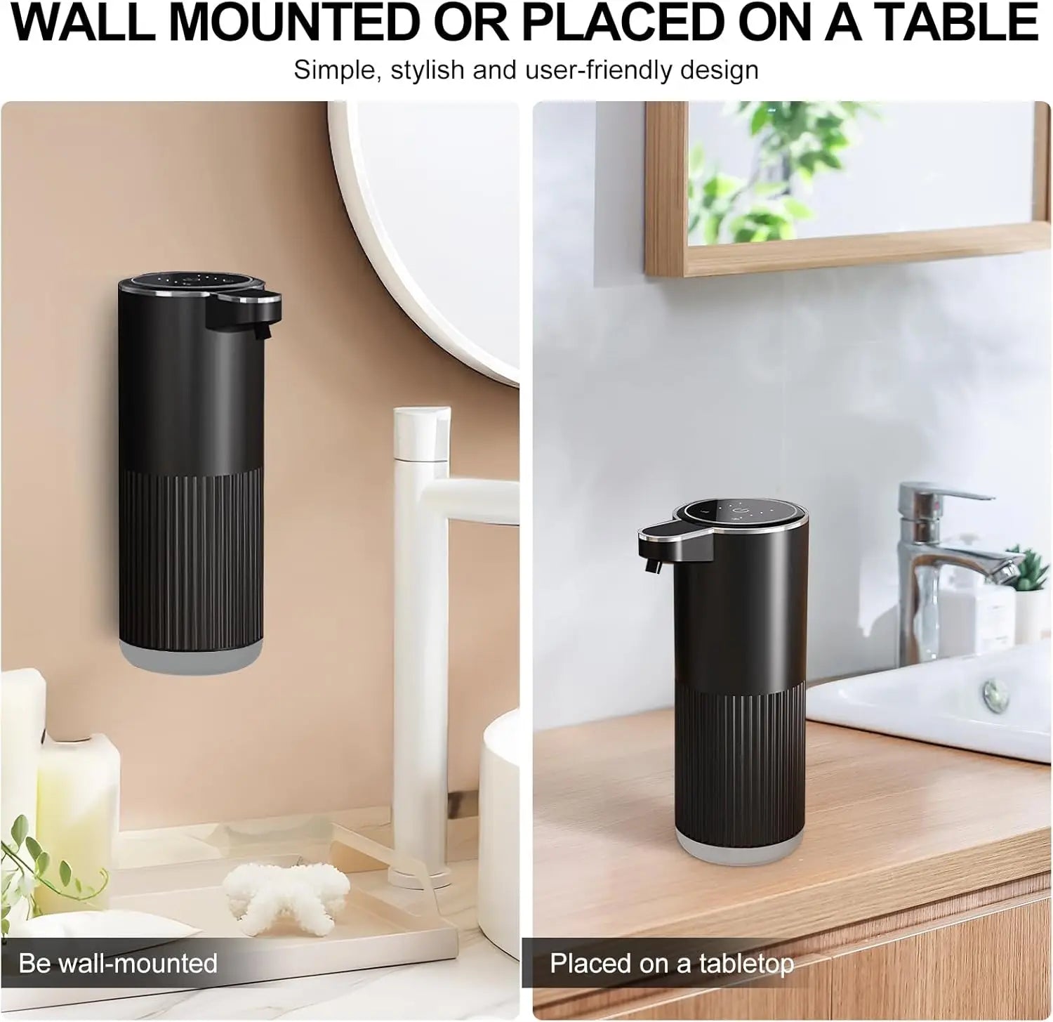 350ML Soap Dispenser Foam Liquid Wall-Mounted IPX5 4-Levels Adjustable Rechargeable Electric Intelligent Automatic Sense