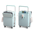 AIWEINY 20/24/26Inch Front Opening Hard Shell Luggage Aluminum Frame Wide Handle USB 360° Silent Wheels TSA Lock Business Travel
