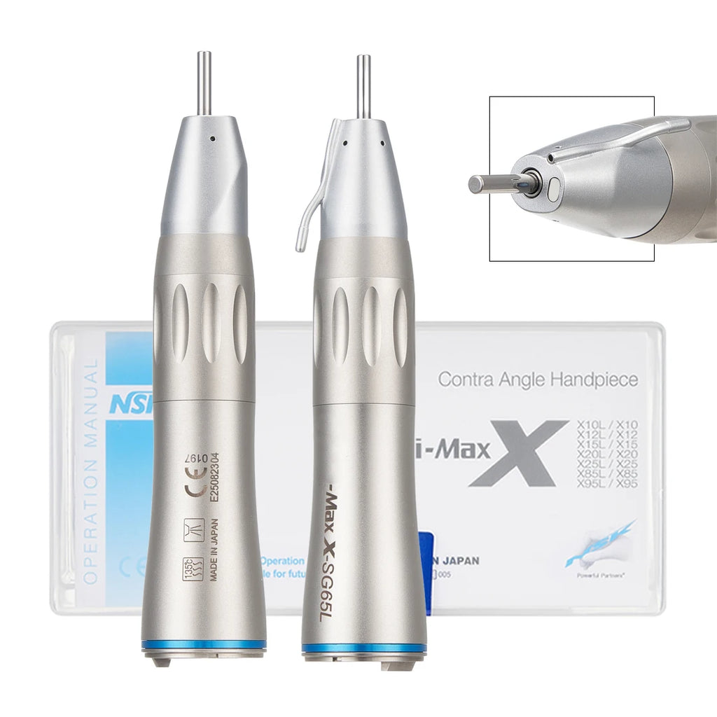 NSK Red Rings Ti Max X95L contraangulo Dental 1:5 Increasing Speed Handpiece Against Contra Angle LED Optic Fiber Quattro Spray