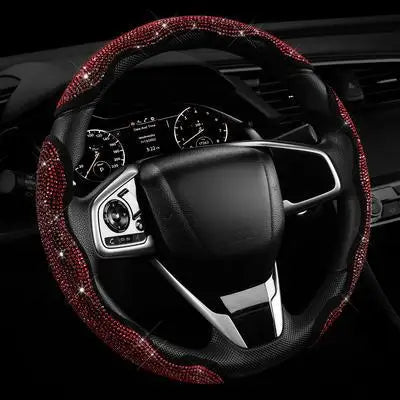 Popular diamond-encrusted steering wheel buckle, fashionable sports, butterfly design, non-slip and wear-resistant design