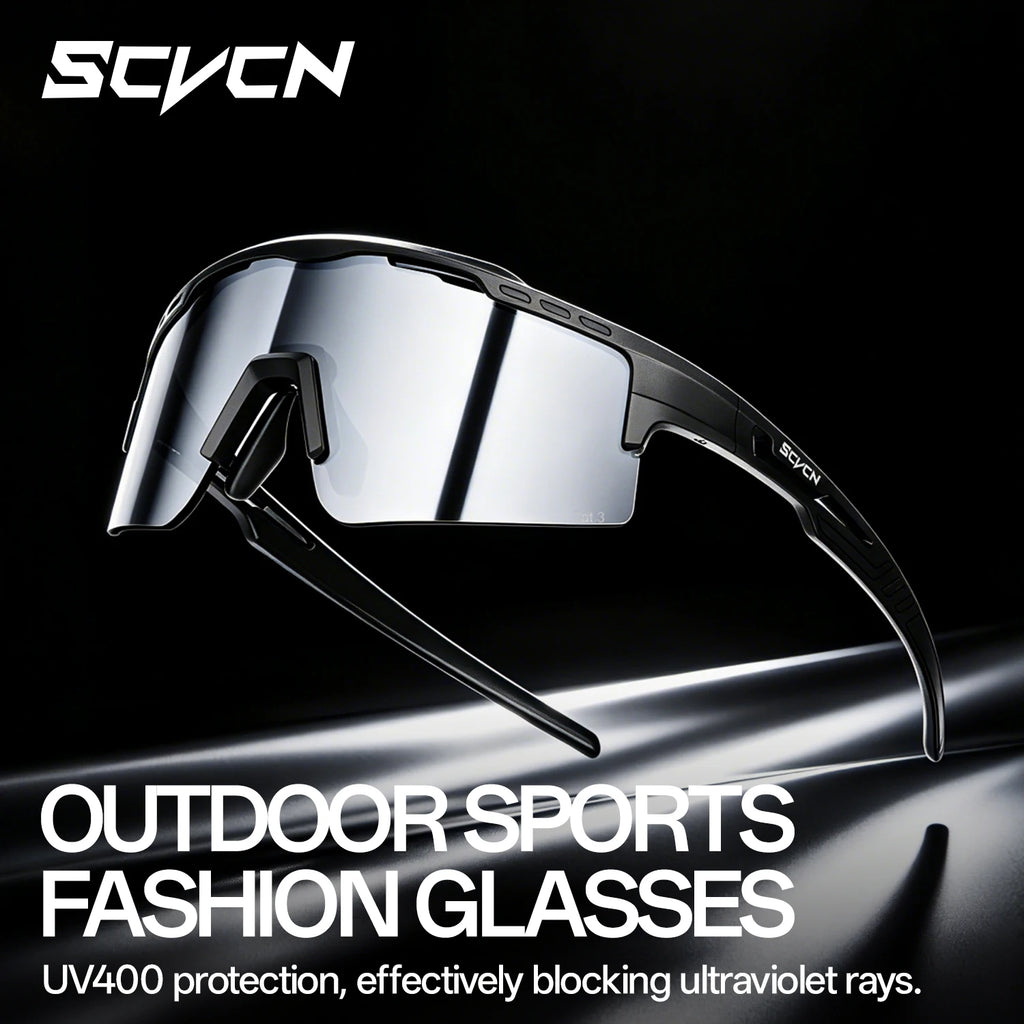 Scvcn Cycling Glasses for Men Women UV400 Protection Anti Glare Big Lens Design for Outdoor Sports Hiking Adventures Eyewear