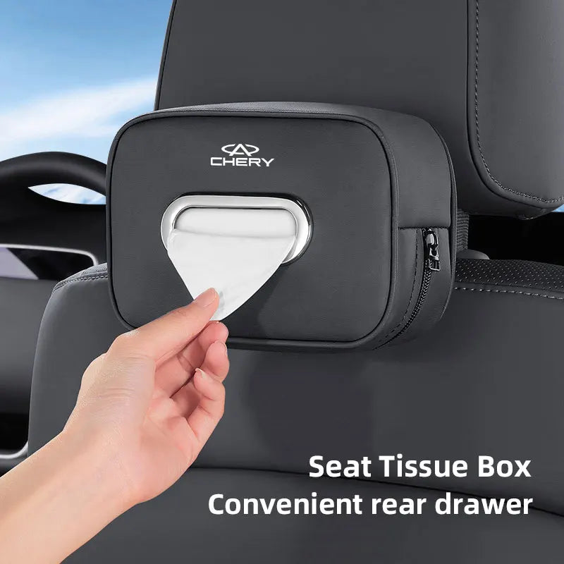Car Tissue Storage Box Organizer Auto Accesories For Chery Tiggo 8 9 7 5 5X 3X Arrizo 8 5 Fulwin T9 A8 T8 T10 T6 A9 E05 QQ E5 E3