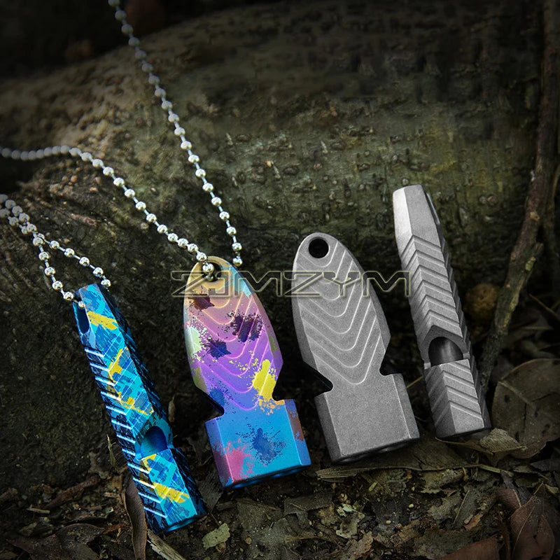 Titanium Alloy Whistle Emergency Whistle 120db Safety Whistle with Lanyard, Outdoor Survival Small Whistle for Life Saving