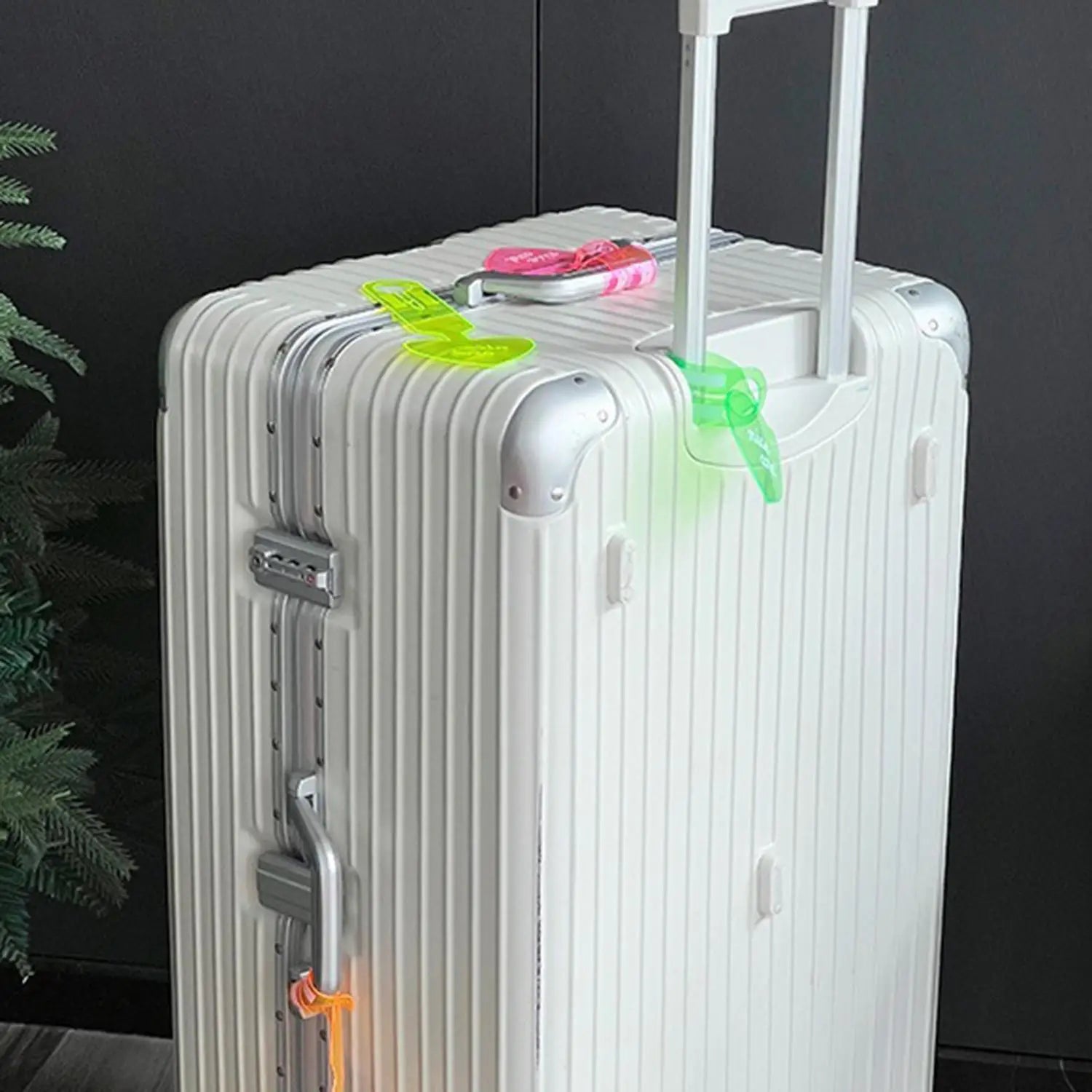 Fluorescent Baggage Tag Portable Anti-lost PVC Suitcase Label Travel Colorful Luggage Tag