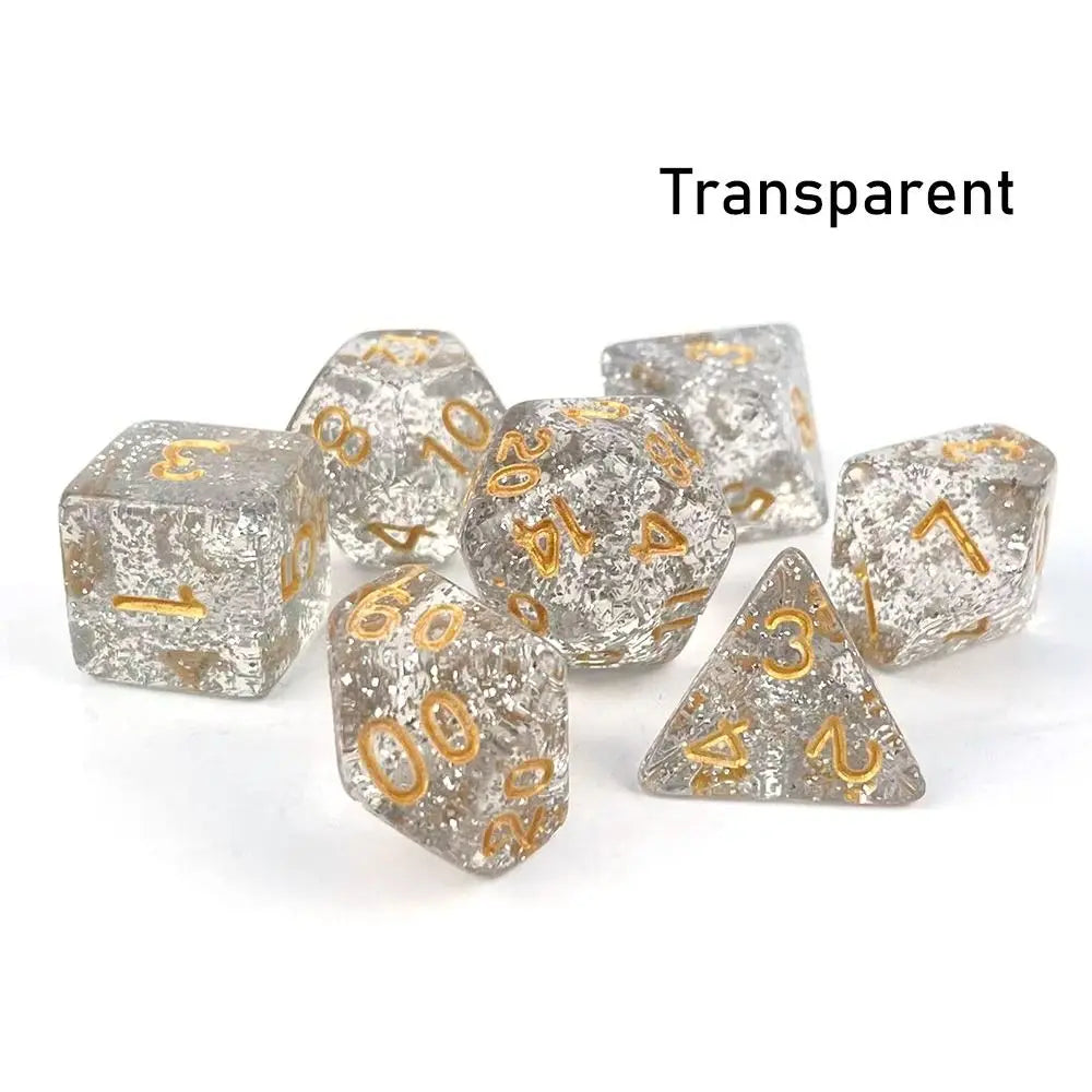 7Pcs Digital Dice Set Double Colors Acrylic Table Game Opaque Polyhedral Dices for DND Dice Tabletop Role-Playing Game Dice Gift