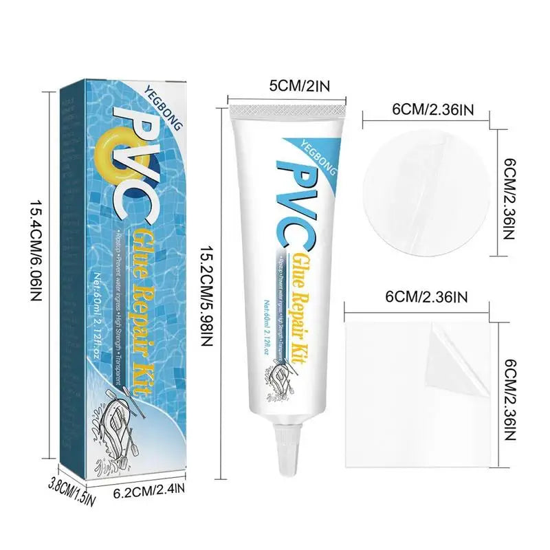 PVC Adhesive Inflatable Boat Repair Glue Puncture Repair Patch Glue Repair Kit Patches Glue Swimming Pool Repair Accessory
