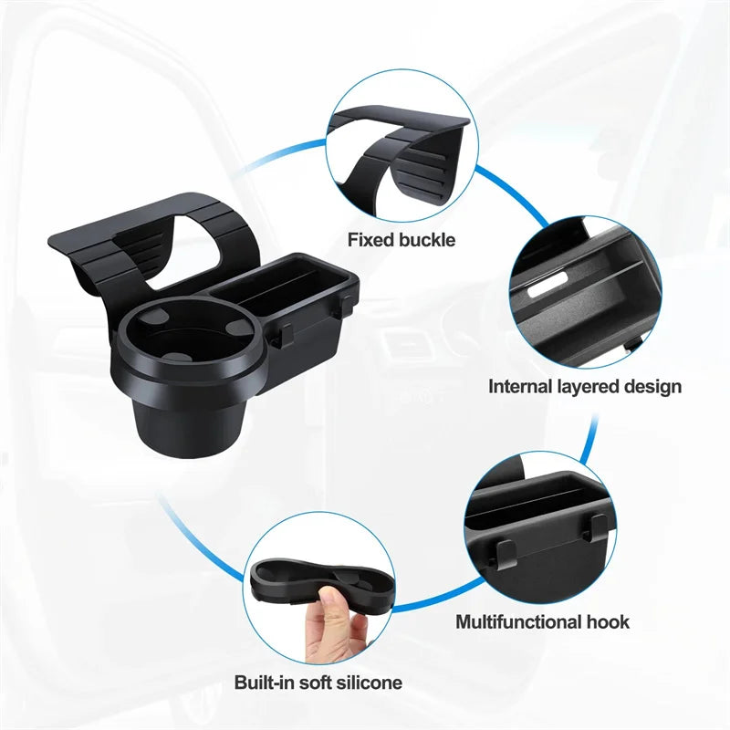 New【Car Cup Stand Phone Holder Mount Tray Side Door Window Storage Pocket Hanging Storage Rack With Auto Interior Accessories】