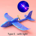 Electric Foam Glider Hand Launch Throwing Airplane with LED Light Automatic Flight Plane Model Outdoor Kids Toys Boys Gifts