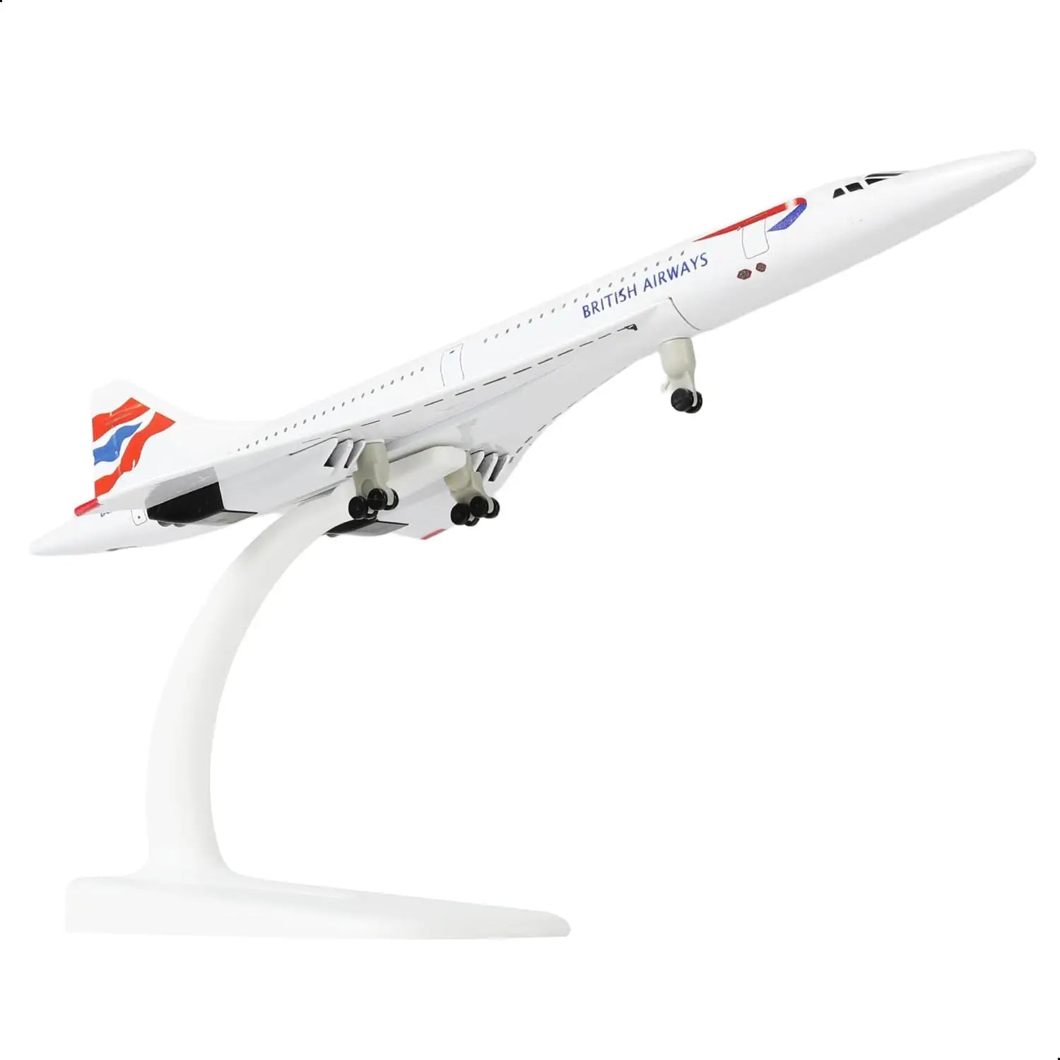 1/300 Concorde for British Airways Diecast Metal Airplane Model Toy Kit with Wheels Display Stand for Collections and Displays