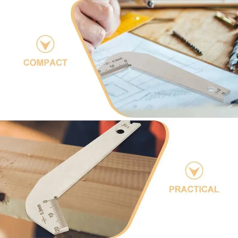 2Pcs Drill Bit Sharpening Gauge Stainless Steel 05mm Accurate 118 Degree Angle Sharpening Tool