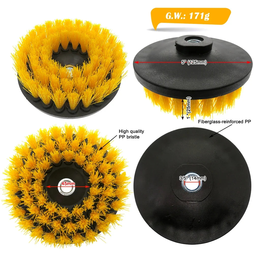 5 Inch Power Scrubber Brush Electric Cleaning Brush M14 Thread for Cleaning Carpets, Kitchens and Bathrooms Drill Attachment Kit
