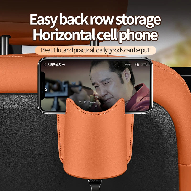 Car Seat Cup Holder Car Seat Back Phone Hook Car Seat Storage Holder Rear Seat Storage Box Car Seat Back Storage Bag with Hook