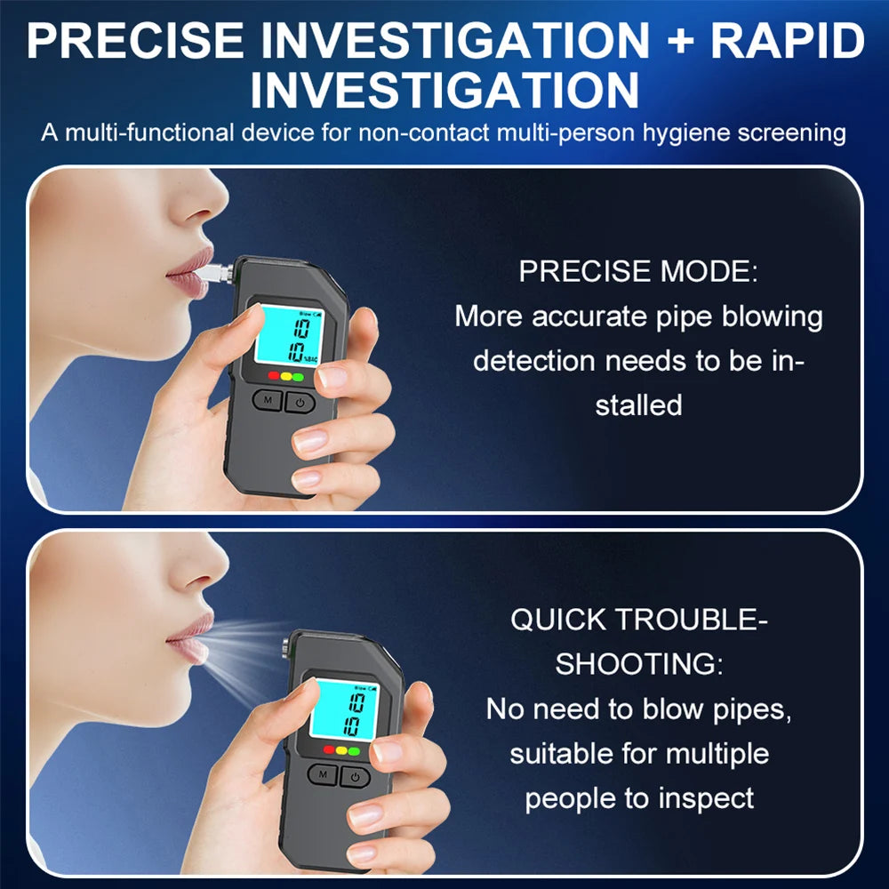 LCD Display Alcohol Detecor Semiconductor Alcohol Meter Accuracy Breath Alcohol Tester Police Alcohol Checker Drunk Driving Test