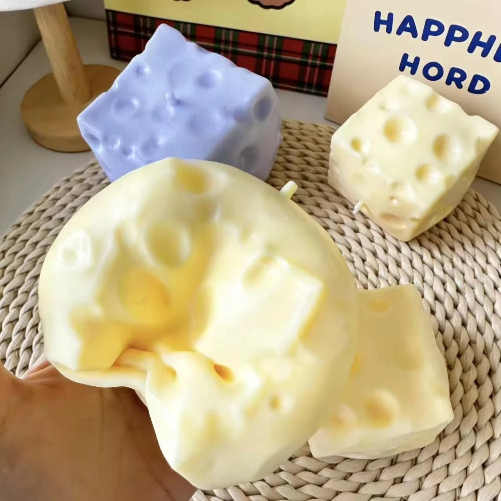 1Pc Jumbo Cheese Cube Stress Ball Big Cheese Shapeable Squeeze Ball Non-Bounce Fidget Toy ASMR Sensory Anti-Stress Festival Gift
