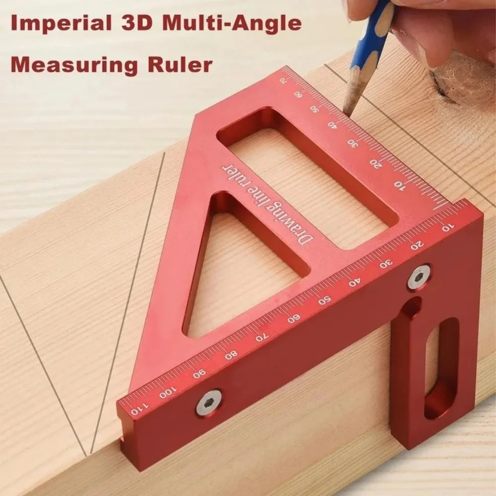 Carpenter Triangle Ruler Aluminum Alloy Miter Square Protractor High Precision Woodworking Measuring Ruler Tool For Engineer DIY