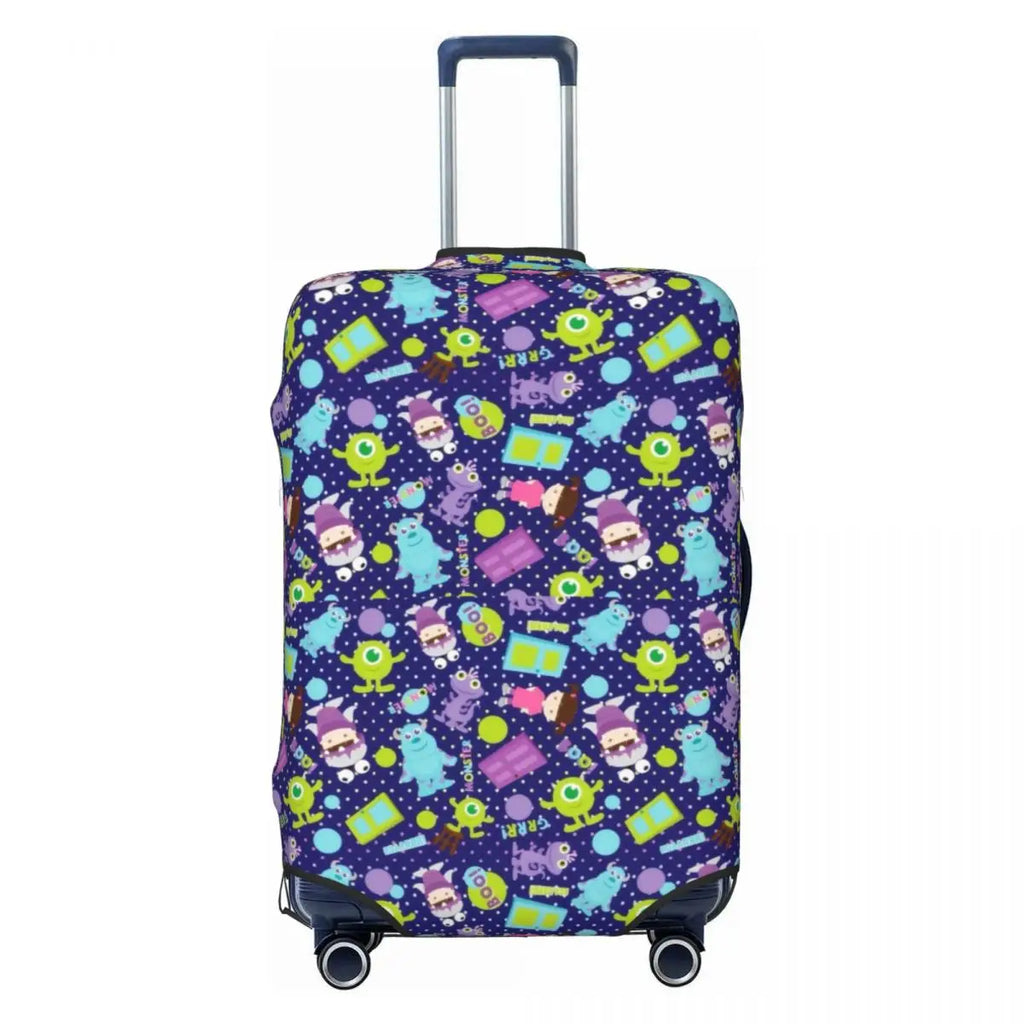 Custom M-Monsters Anime University Luggage Cover Cute Suitcase Protector Covers Suit For 18-32 inch