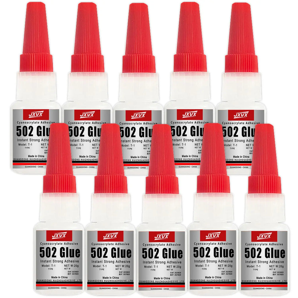Jxvx 50g Large Capacity 502 Super Glue, Cyanoacrylate Adhesive, Instant Quick Drying Cyanoacrylate Adhesive, Leather, Rubber, Glass, Wood, Metal, Liquid Adhesive Tool, Super Strong Glue 502.