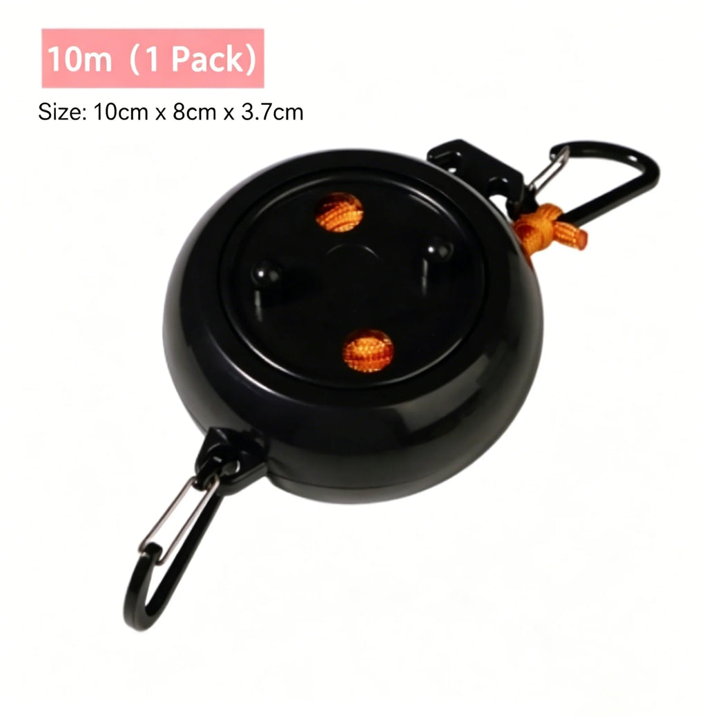 10M Portable Retractable Clothesline, Windproof Anti-Slip Laundry Line for Camping, Travel, Dorm